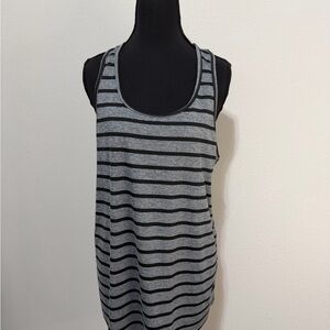 Champion Women's Gray and Black Striped Tank Top